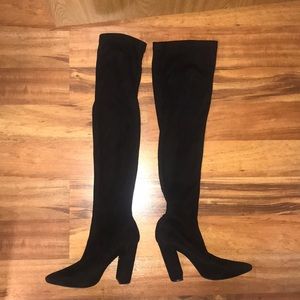 over the knee black boots